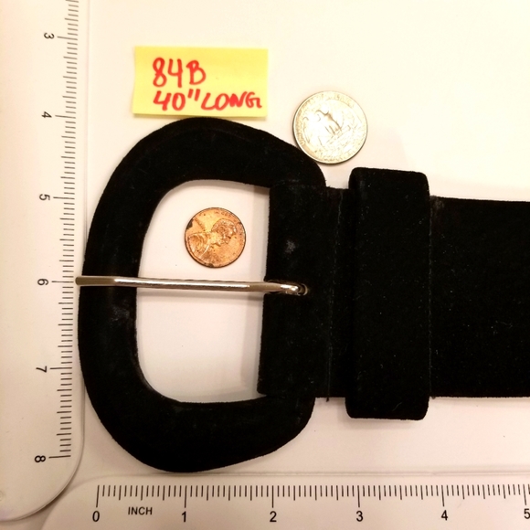 🔻REDUCED❣ ✅Accessories by Pearl Black Suede Wide Belt L - Picture 2 of 15